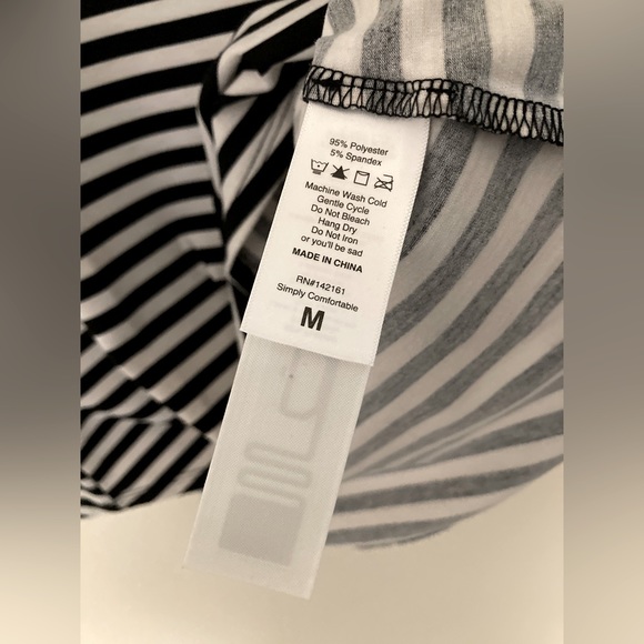 Lularoe Tank Top - Black & White Stripes - Sz M - Picture 4 of 5